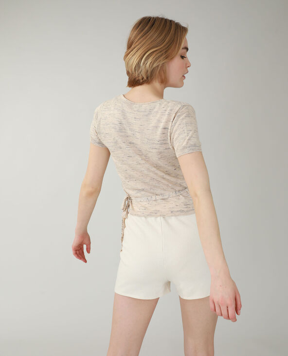 T-shirt cache-cœur beige - Pimkie