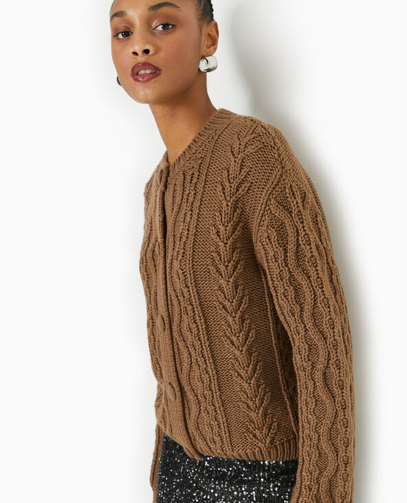 Gilet en maille fantaisie blanc - Pimkie