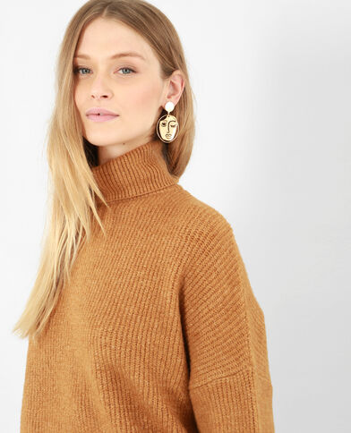 Pull chaud col roulé camel - Pimkie