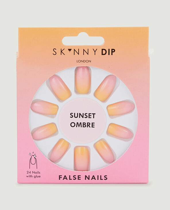 Lot de 24 faux ongles orange - Pimkie