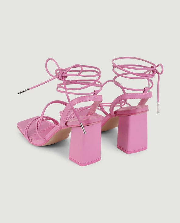 Sandales avec brides à nouer rose - Pimkie