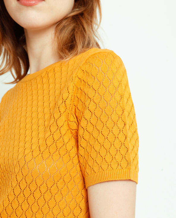 Top en maille ajourée orange - Pimkie