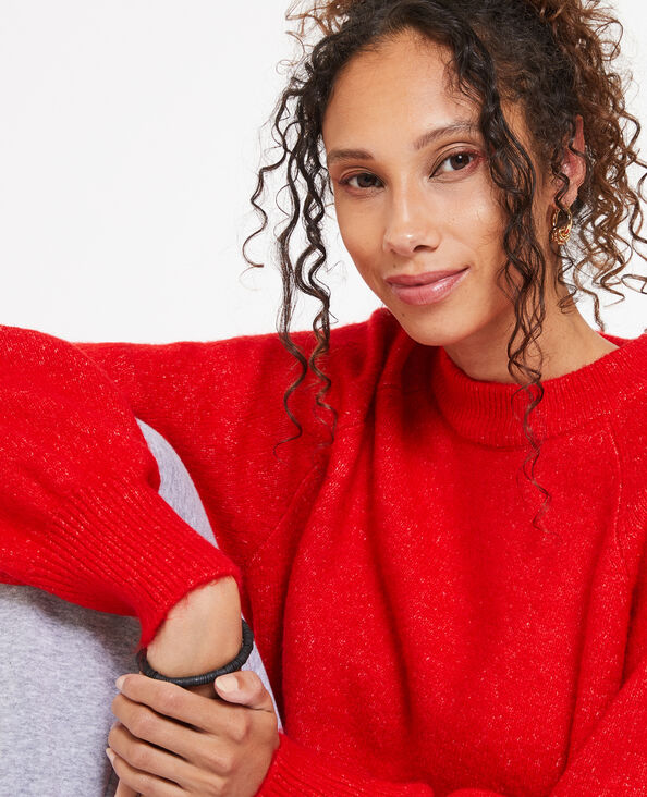 Pull col rond avec laine rouge - Pimkie