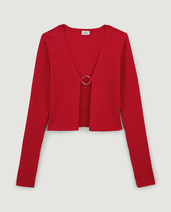 Gilet court avec anneau rouge - Pimkie
