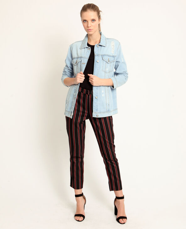 Pantalon city rayé noir - Pimkie