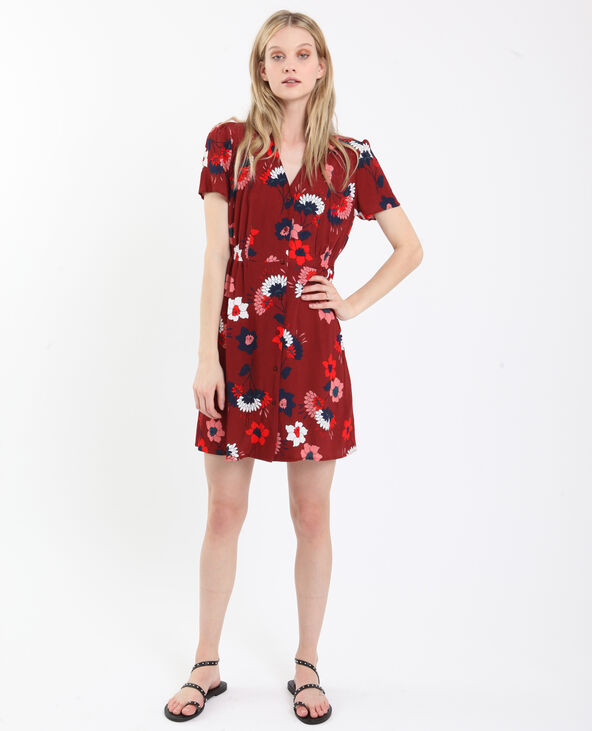 Robe à imprimé fleuri orange - Pimkie