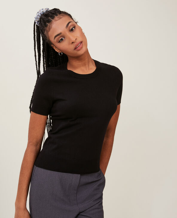 Pull manches courtes en maille fine