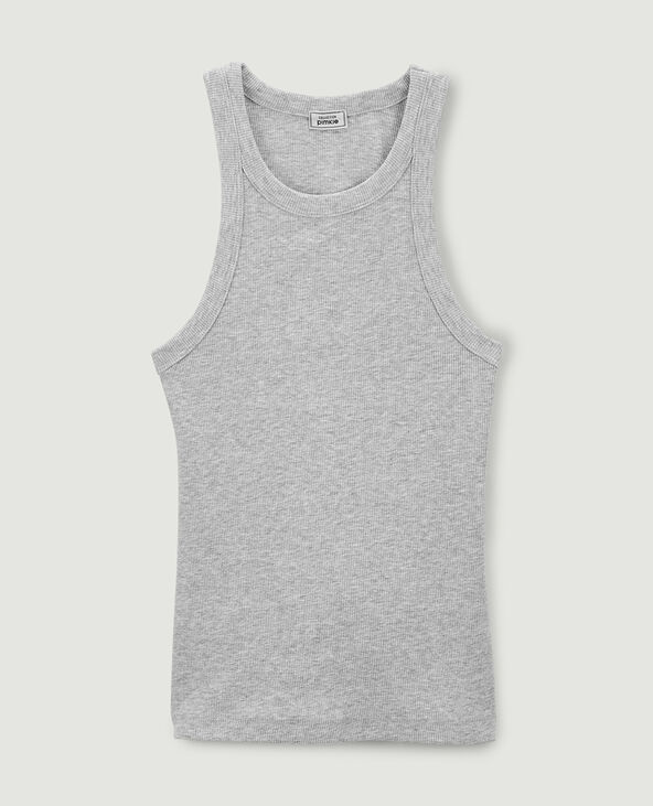 Débardeur maille côtelée gris chiné - Pimkie
