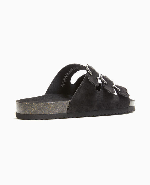 Mules 3 brides noir - Pimkie