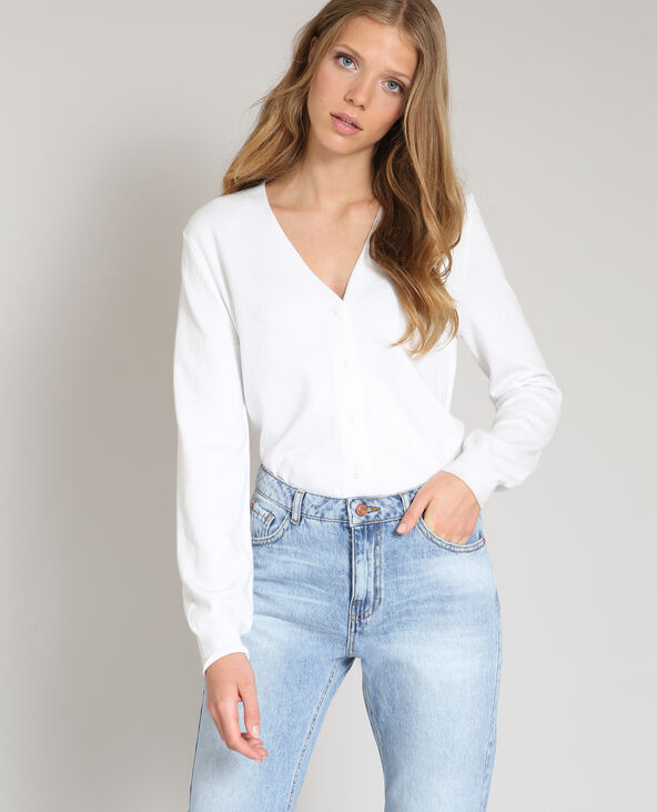 Gilet col V blanc - Pimkie