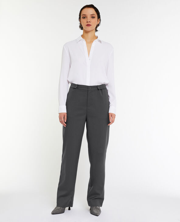 Pantalon large taille basse gris foncé - Pimkie