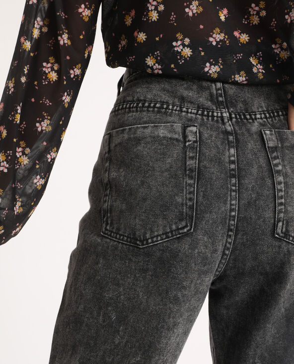 Jean mom acid wash gris foncé - Pimkie