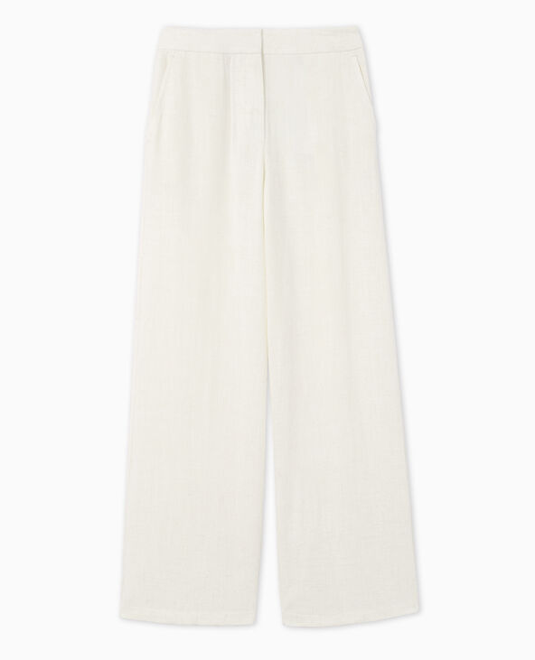 Pantalon droit avec lin blanc - Pimkie
