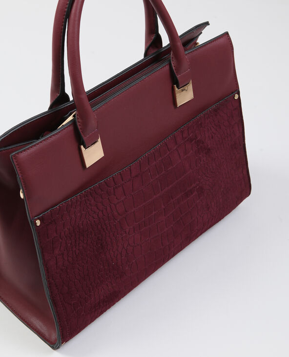 Sac à main croco bordeaux - Pimkie