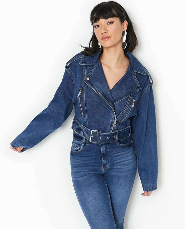 Blouson biker en jean