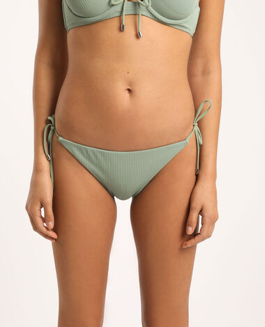 Bas de bikini échancré vert de gris - Pimkie