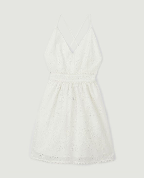 Robe dos-nu en broderie anglaise blanc - Pimkie