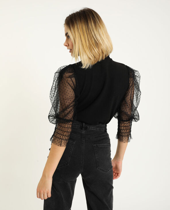 Top manches plumetis noir - Pimkie