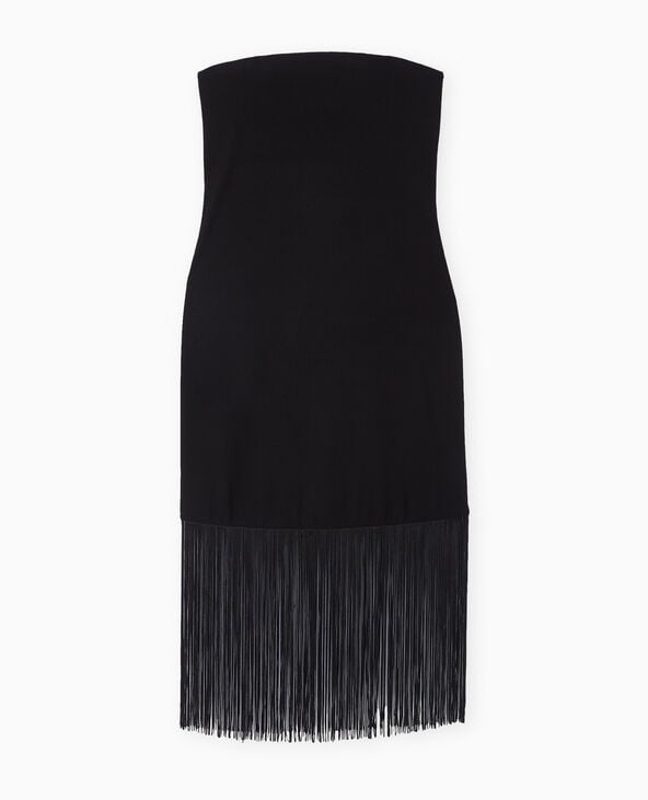 Jupe tube avec franges noir - Pimkie