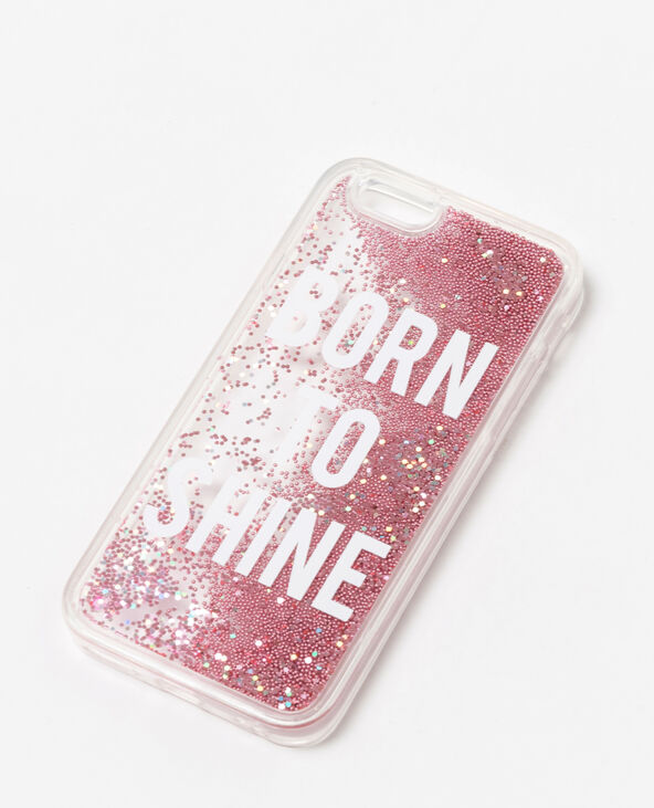 Coque à paillettes compatible iPhone 6/6S rose - Pimkie