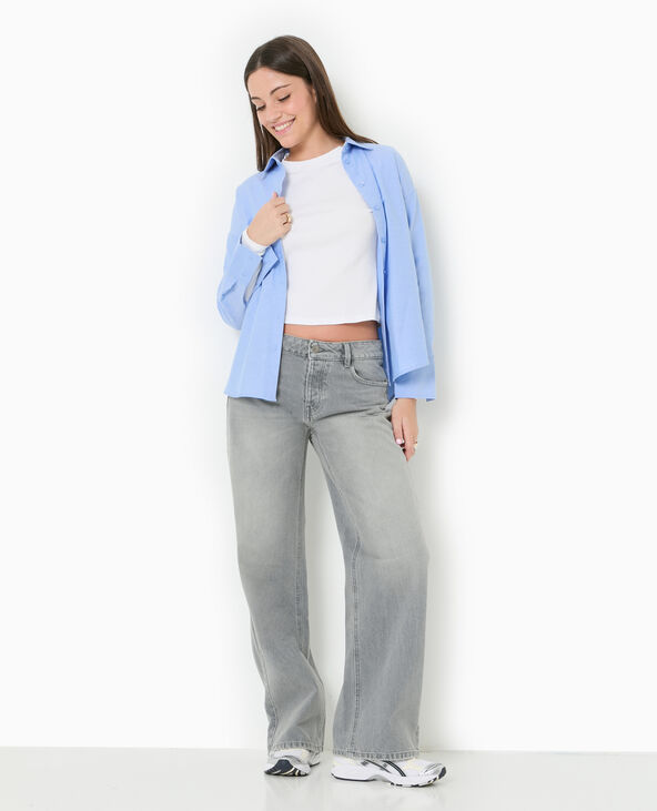 Jean droit taille basse blanc - Pimkie