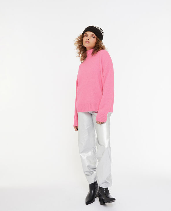 Pull oversize col montant rose - Pimkie