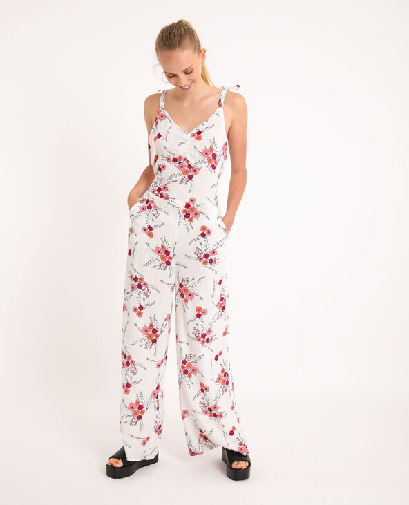 Combi-pantalon à fleurs écru - Pimkie
