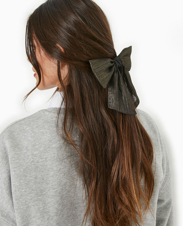 Barrette avec nœud argenté - Pimkie