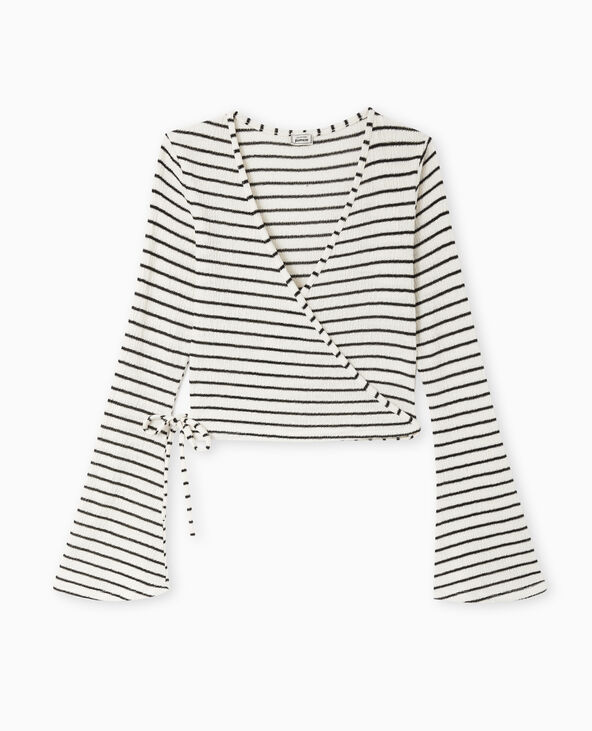 Cache-cœur en maille rayée blanc - Pimkie