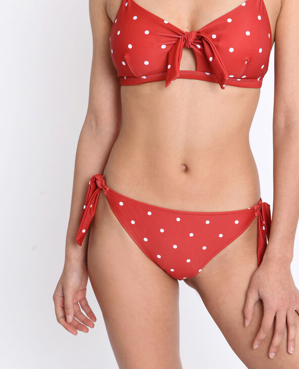 Bas de bikini à pois marron - Pimkie