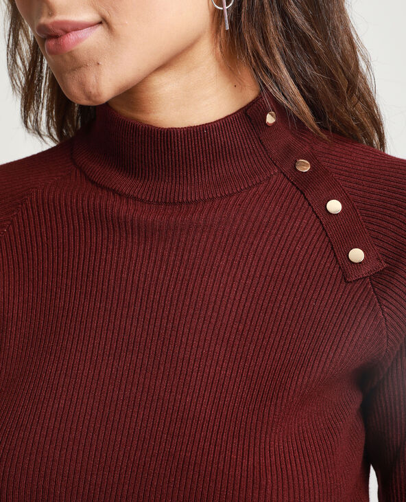 Pull à col montant bordeaux - Pimkie