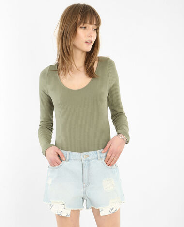 Body dos croisillons vert de gris - Pimkie