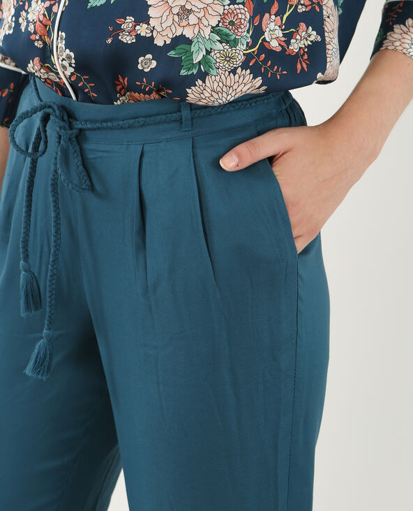 Pantalon femme bleu canard deals