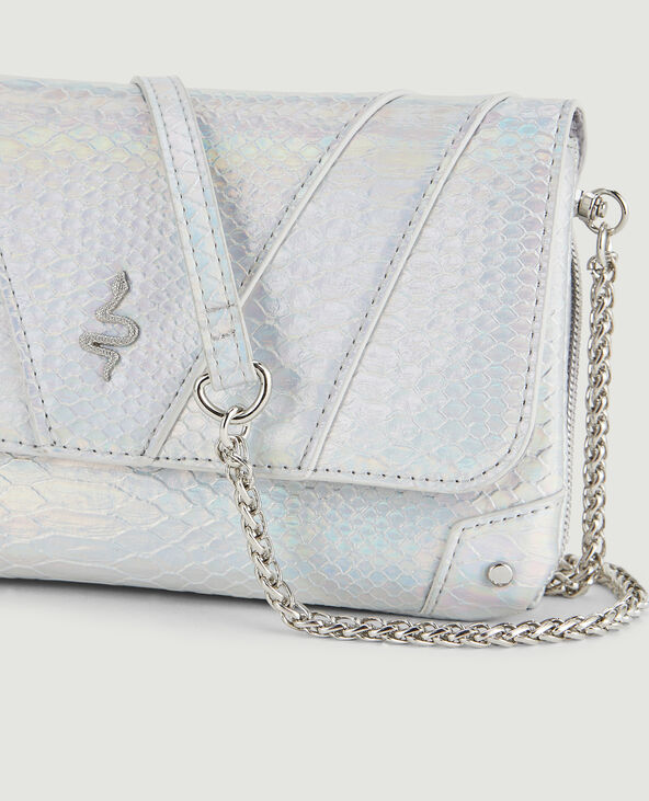 Mini sac effet serpent irisé argenté - Pimkie