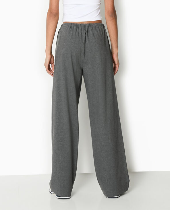 Pantalon droit taille élastiquée gris foncé - Pimkie