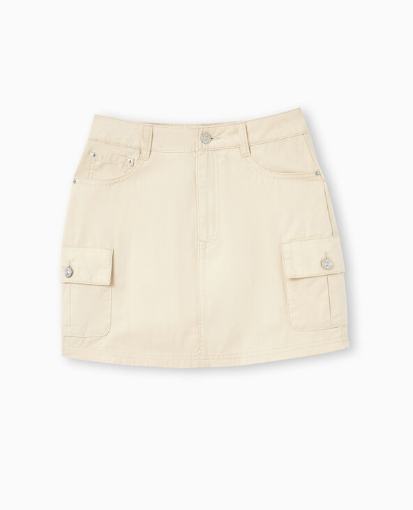 Jupe courte avec poches plaquées beige - Pimkie