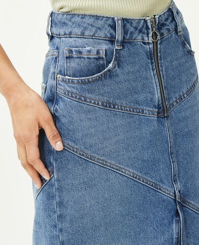 Jupe longue en jean bleu - Pimkie