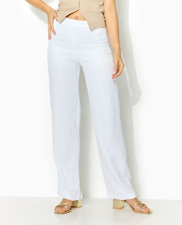 Pantalon droit en satin blanc - Pimkie