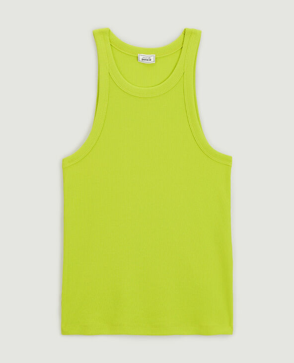 Débardeur maille côtelée jaune fluo - Pimkie