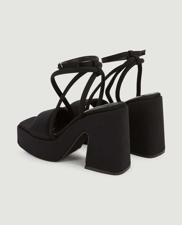 Sandales plateformes avec bride cheville noir - Pimkie