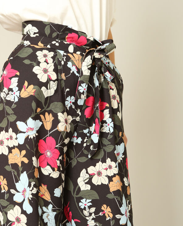 Pantalon palazzo imprimé noir - Pimkie