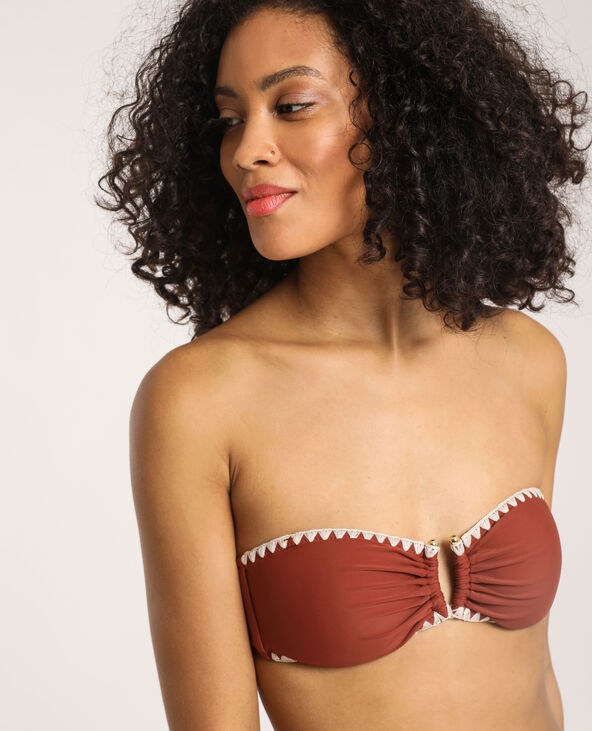 Haut de bikini bandeau marron - Pimkie