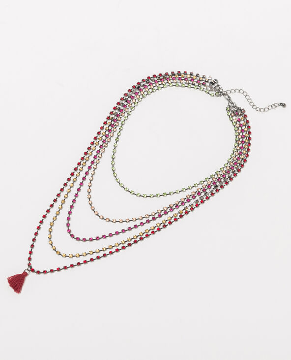 Collier strass multirangs argenté - Pimkie