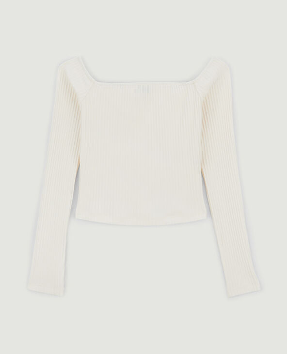 Top court encolure Bardot blanc - Pimkie