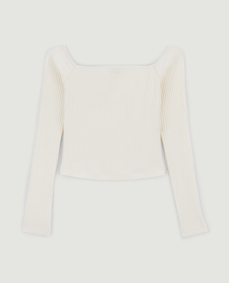 Top court encolure Bardot blanc - Pimkie