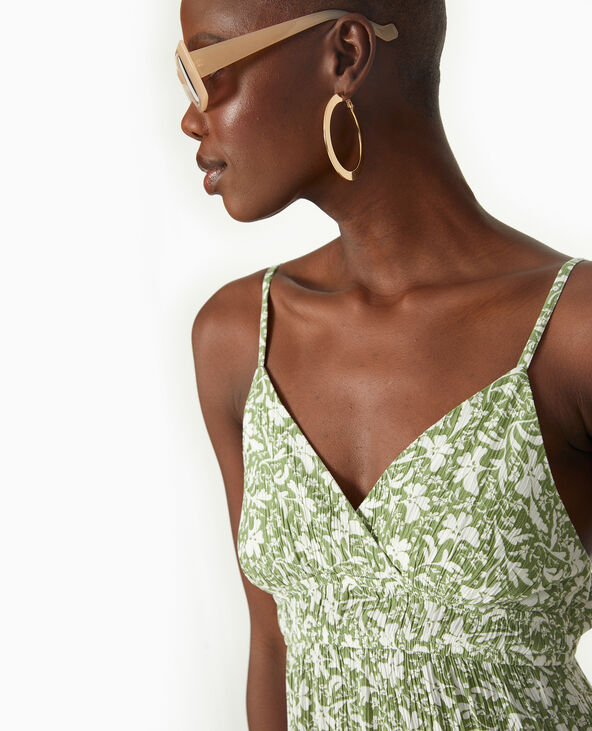 Robe courte à bretelles avec petits volants vert - Pimkie