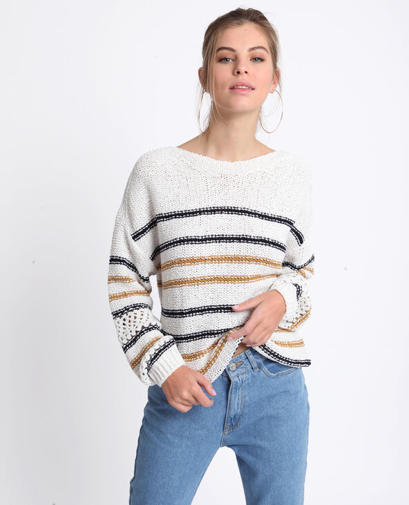 Pull rayé blanc - Pimkie
