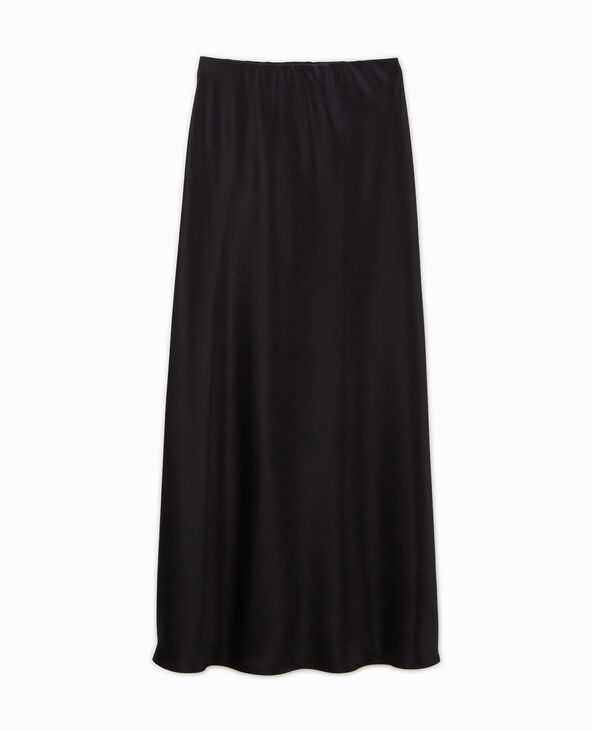 Jupe longue en satin noir - Pimkie