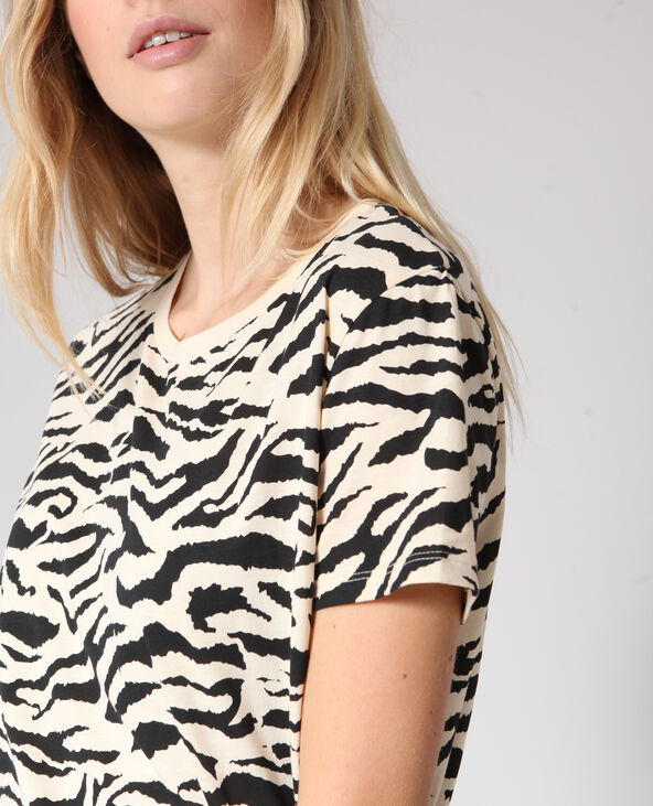 T-shirt zébré beige - Pimkie