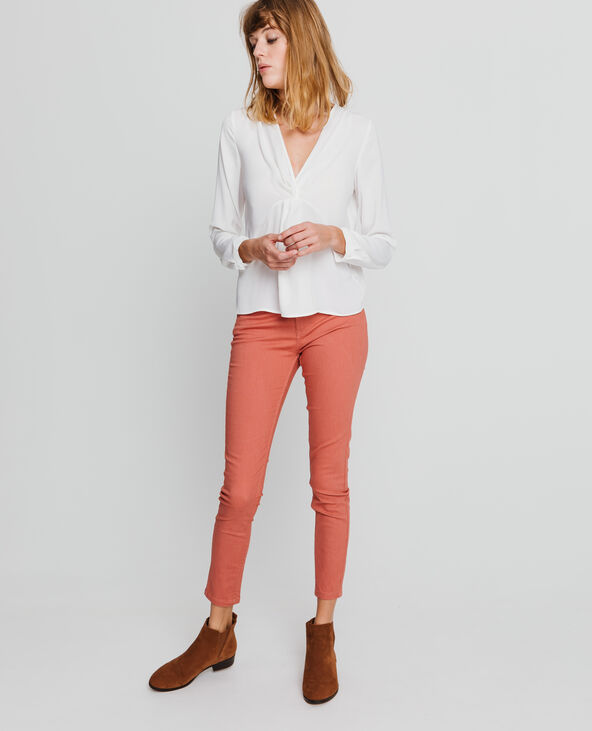 Blouse à col V blanc - Pimkie